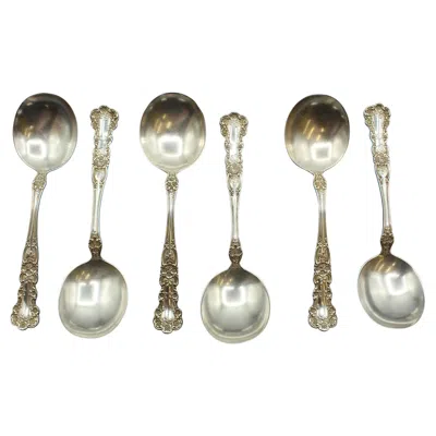 Pre-owned Gorham Set Of Six Sterling Silver Cream Soup Spoons By  In White