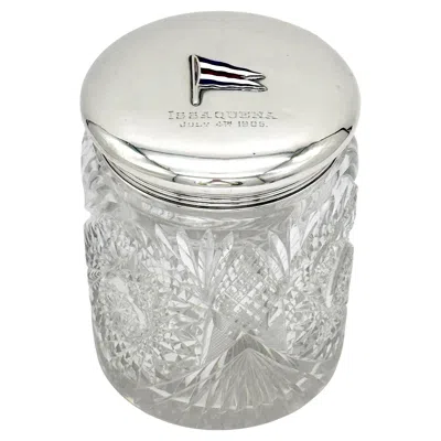 Pre-owned Gorham Sterling Silver & Cut Glass Yacht Humidor, July 4th, 1906 – “issaquena”