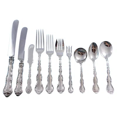 Pre-owned Gorham Strasbourg By  Sterling Silver Flatware Set For 12 Service 122 Pcs Dinner