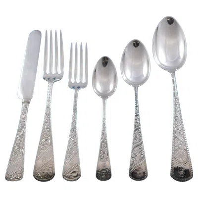 Pre-owned Gorham Tudor By  Sterling Silver Flatware Set 12 Service 72 Pcs Rare Multi-motif