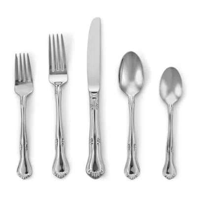 Gorham Valcourt 5 Piece 18/10 Stainless Steel Flatware Set, Service For 1