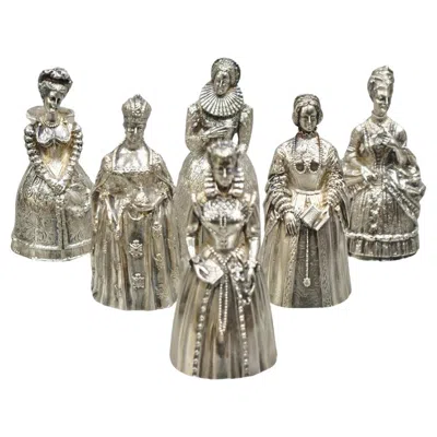 Pre-owned Gorham Vintage  Silver Plated Bronze Bells Women Who Changed History - Set Of 6