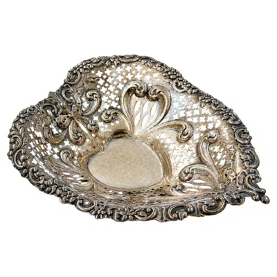 Pre-owned Gorham Vintage  Sterling Silver Pierced Heart Bowl 1950s In Multiple