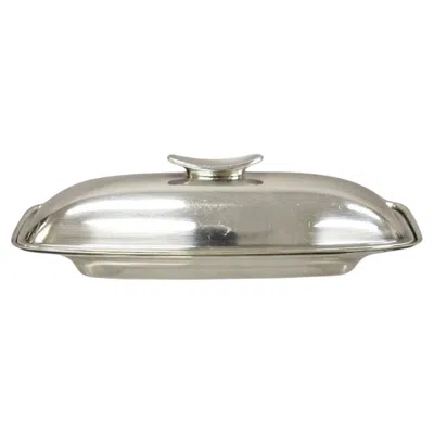 Pre-owned Gorham Vintage  Yc 775 Silver Plated Modern Butter Dish W/ Glass Liner
