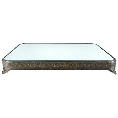 Pre-owned Gorham Wonderful  Silver Plated Mirrored English Large Footed Rectangular Plateau