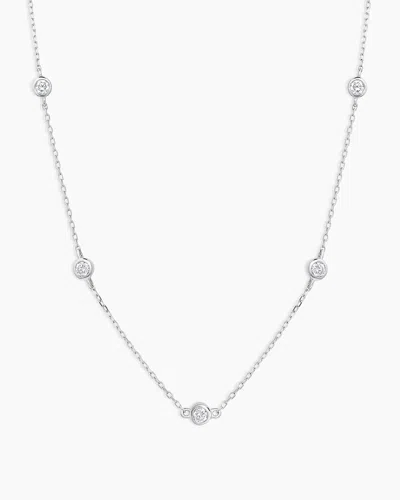 Gorjana 14k Classic Five Diamond Necklace In 14k Solid White Gold