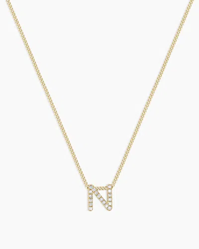 Gorjana 14k Diamond Alphabet Necklace In 14k Solid Gold