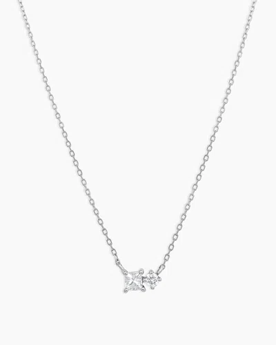Gorjana 14k Diamond And White Sapphire Necklace In 14k Solid White Gold