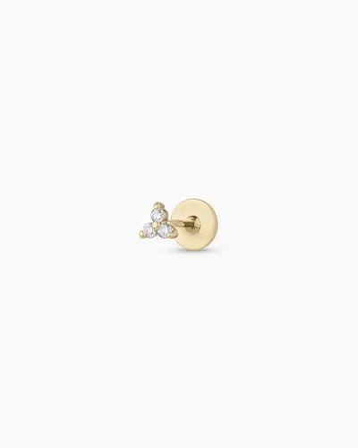 Gorjana 14k Diamond Bali Flat Back Single Stud