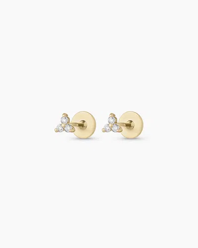 Gorjana 14k Diamond Bali Flat Back Studs