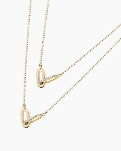 Gorjana 14k Diamond Bond Interlocking Link Necklace In 14k Solid Gold