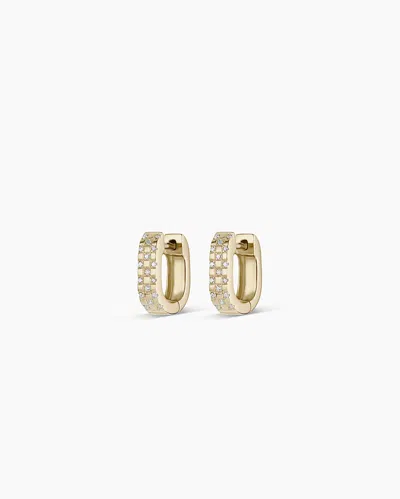Gorjana 14k Diamond Checkered Mini Huggies