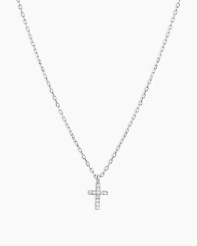 Gorjana 14k Diamond Cross Necklace In 14k Solid White Gold