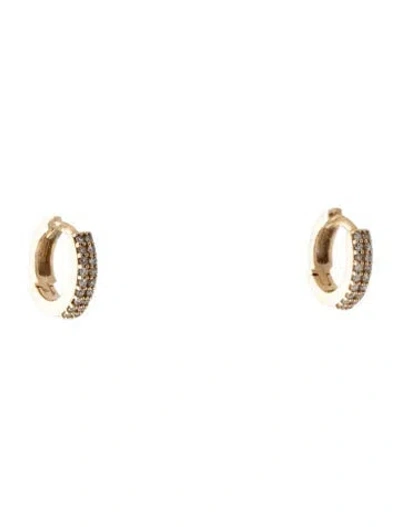 Pre-owned Gorjana 14k Diamond Double Down Huggie Earrings In Multi