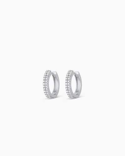 Gorjana 14k Diamond Double Down Huggies In 14k Solid White Gold