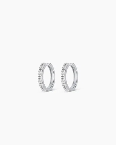 Gorjana 14k Diamond Double Down Huggies In 14k Solid White Gold