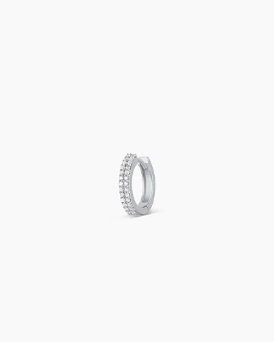 Gorjana 14k Diamond Double Down Single Huggie In 14k Solid White Gold