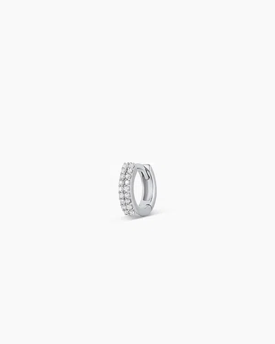 Gorjana 14k Diamond Double Down Single Huggie In 14k Solid White Gold