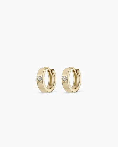 Gorjana 14k Diamond Love Rose Huggies