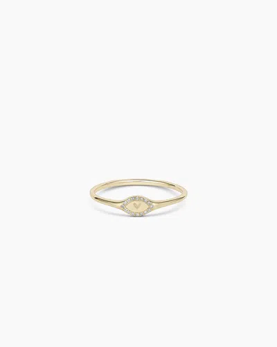 Gorjana 14k Diamond Love Signet Ring