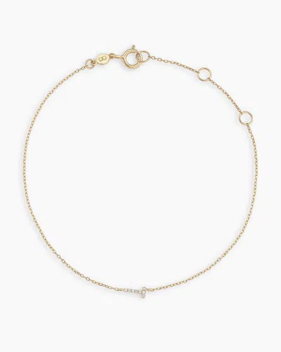 Gorjana 14k Diamond Pavé Alphabet Bracelet In 14k Solid Gold