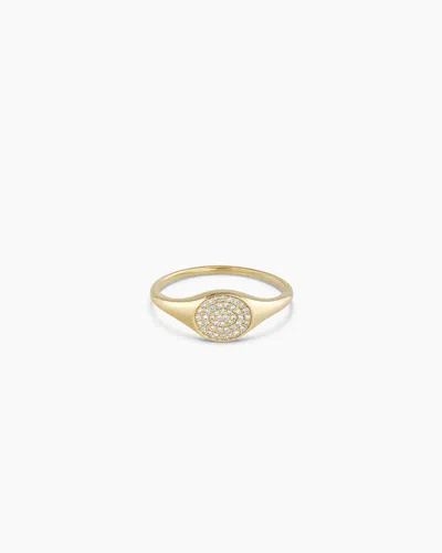 Gorjana 14k Diamond Pavé Signet Ring