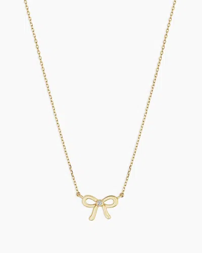 Gorjana 14k Diamond Put A Bow On It Necklace