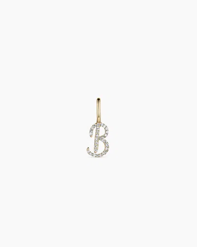 Gorjana 14k Diamond Script Alphabet Charm In 14k Solid Gold
