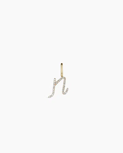 Gorjana 14k Diamond Script Alphabet Charm In 14k Solid Gold