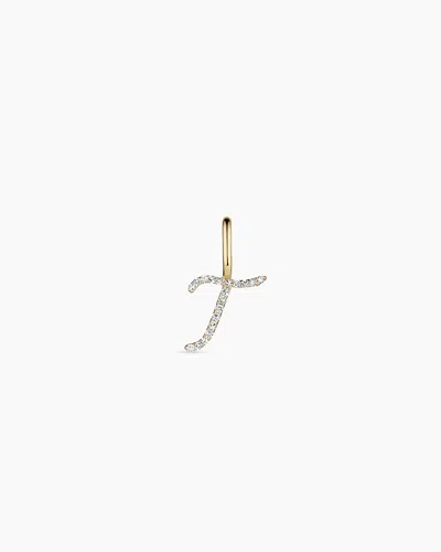 Gorjana 14k Diamond Script Alphabet Charm In 14k Solid Gold