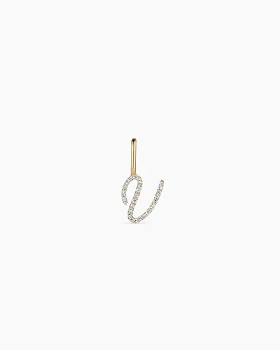 Gorjana 14k Diamond Script Alphabet Charm In 14k Solid Gold