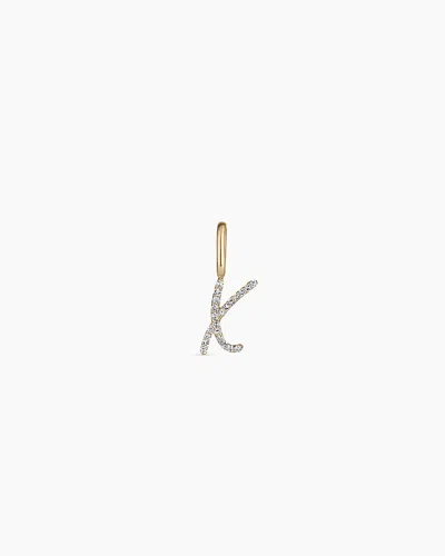 Gorjana 14k Diamond Script Alphabet Charm In 14k Solid Gold