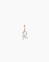 Gorjana 14k Diamond Script Alphabet Charm In 14k Solid Gold