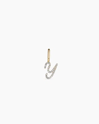 Gorjana 14k Diamond Script Alphabet Charm In 14k Solid Gold