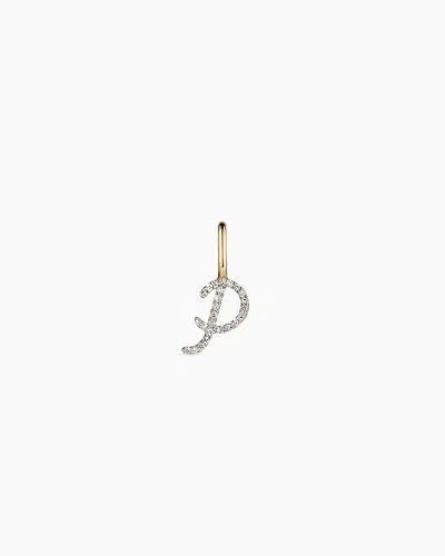 Gorjana 14k Diamond Script Alphabet Charm In 14k Solid Gold