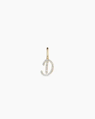 Gorjana 14k Diamond Script Alphabet Charm In 14k Solid Gold