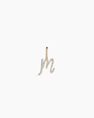 Gorjana 14k Diamond Script Alphabet Charm In 14k Solid Gold