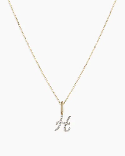 Gorjana 14k Diamond Script Alphabet Charm Necklace In 14k Solid Gold