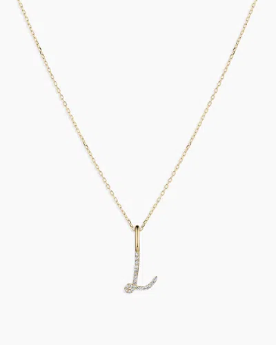 Gorjana 14k Diamond Script Alphabet Charm Necklace In 14k Solid Gold