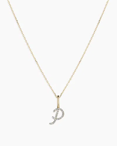 Gorjana 14k Diamond Script Alphabet Charm Necklace In 14k Solid Gold