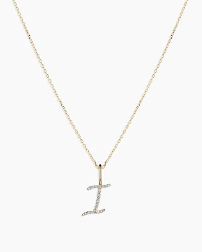 Gorjana 14k Diamond Script Alphabet Charm Necklace In 14k Solid Gold