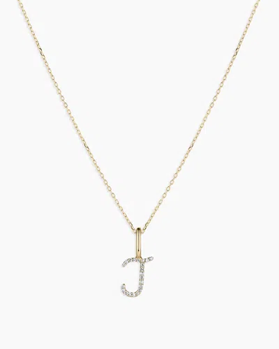 Gorjana 14k Diamond Script Alphabet Charm Necklace In 14k Solid Gold