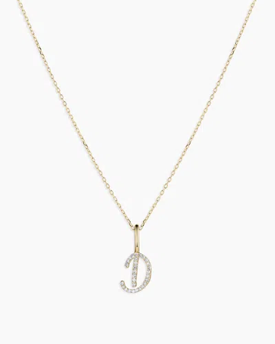 Gorjana 14k Diamond Script Alphabet Charm Necklace In 14k Solid Gold