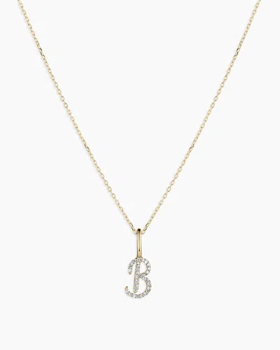 Gorjana 14k Diamond Script Alphabet Charm Necklace In 14k Solid Gold