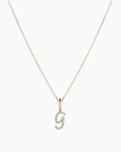 Gorjana 14k Diamond Script Alphabet Charm Necklace In 14k Solid Gold
