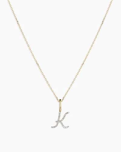 Gorjana 14k Diamond Script Alphabet Charm Necklace In 14k Solid Gold