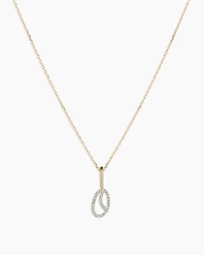 Gorjana 14k Diamond Script Alphabet Charm Necklace In 14k Solid Gold
