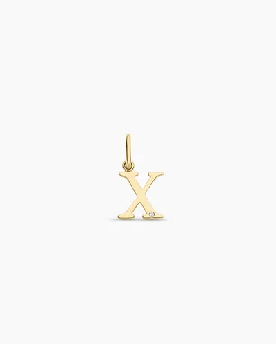 Gorjana 14k Diamond Vintage Alphabet Charm In 14k Solid Gold