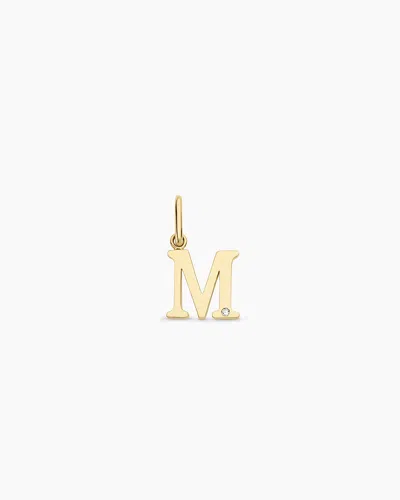 Gorjana 14k Diamond Vintage Alphabet Charm In 14k Solid Gold