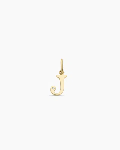 Gorjana 14k Diamond Vintage Alphabet Charm In 14k Solid Gold